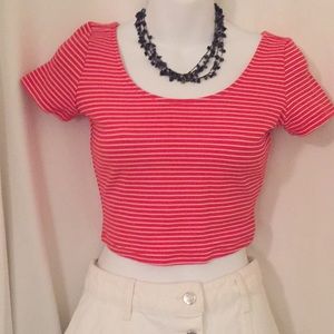 🌺4/$25🌺 Red and White Striped Crop Top